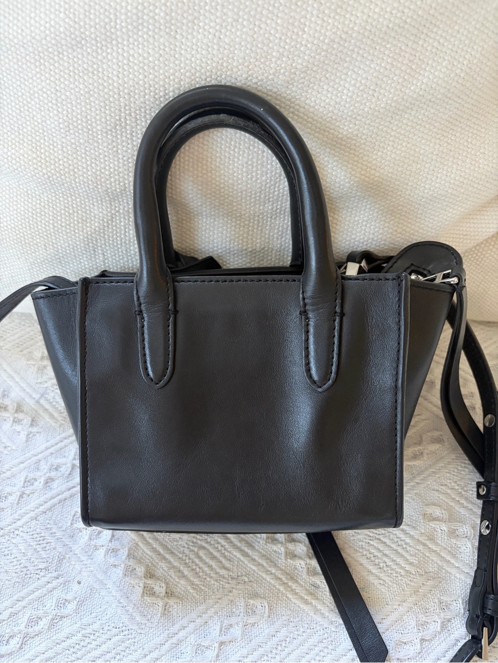 Zadig & Voltaire Black Mini Leather Satchel with Silver Hardware - Picture 2 of 9